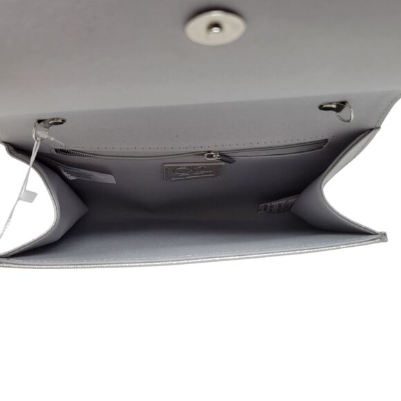 CXL by Christian Lacroix Paris Caviar Clutch Silver Detachable Chain NWT ($78) - Picture 7 of 10